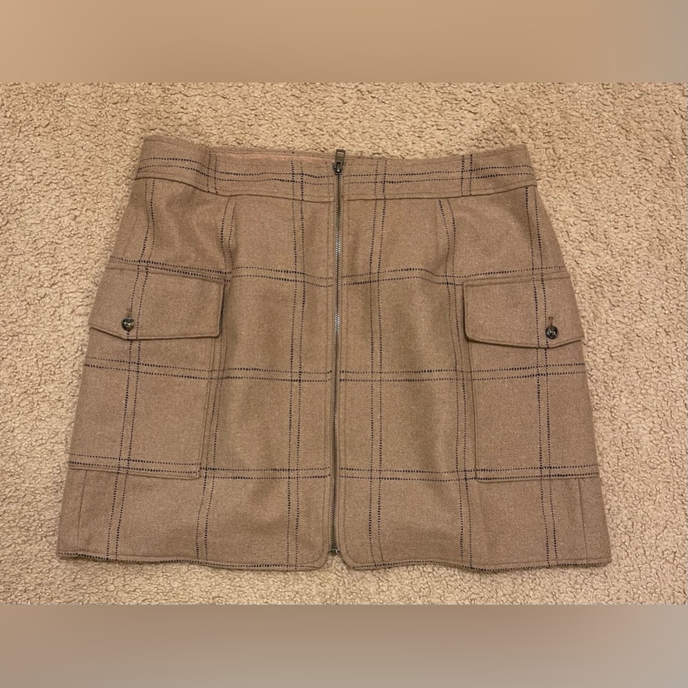 Madewell (Re)sourced Zip-Front Mini Skirt in Windowpane, 14W
